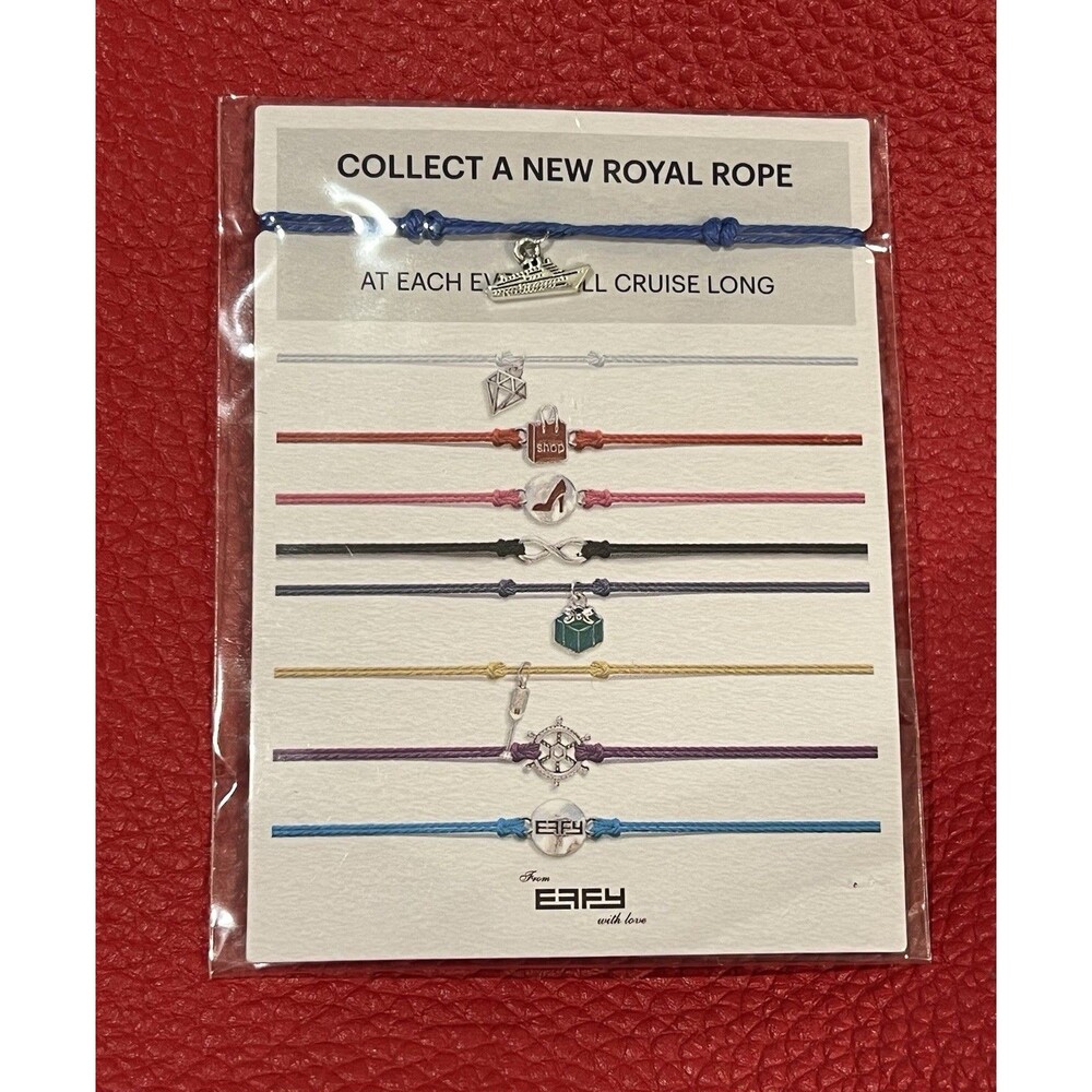 Royal Caribbean  EFFY Rope Bracelet Blue Cruise ship NEW Collectible Souvenir